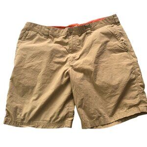 Columbia Sportswear Mens Tan Khaki Flat Shorts Size 38W Chino 100% Cotton